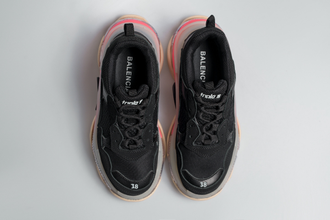 Balenciaga triple s black shop clear sole on feet