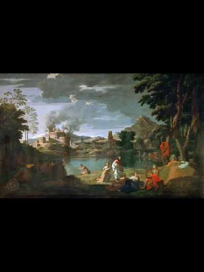 Картина обогреватель, репродукция Никола Пуссен Орфей и Эвридика