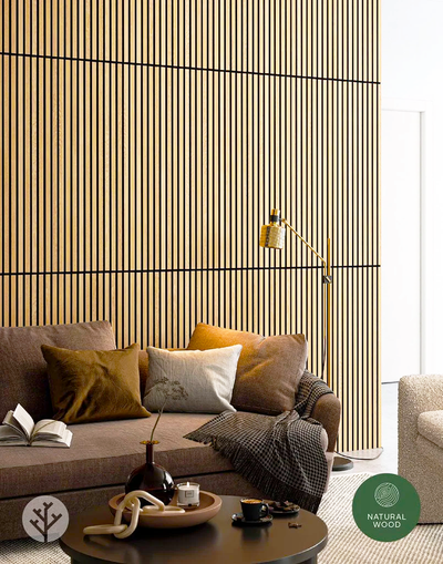 Акустическая стеновая панель стандарт 27х12 мм Белый дуб 2780х600х21