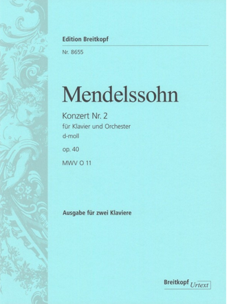 Mendelssohn-Bartholdy. Konzert №2 d-Moll op.40 für Klavier und Orchester für 2 Klaviere