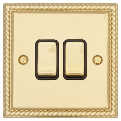 Переключатель 2-клавишный T&amp;J Electric ColossaI Polished Brass