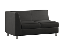 Модуль Everprof Monro с подлокотником двухместный правый Экокожа Черный