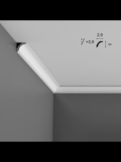 Потолочный карниз с гладким профилем из дюрополимера Orac Decor коллекция Axxent CX115