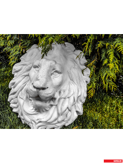 Барельеф "ЛЕВ". Белый. Бетон. 450*390*140мм