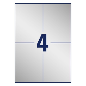 Этикетки А4 всепогодные Avery Zweckform, серебристый полиэстер, 105x148мм, 4шт/л, L6134-20