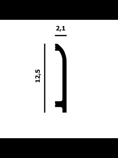 Плинтус напольный Перфект Plus P152, из дюрополимера, влагостойкий, под покраску, 2 метра