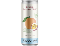 Напиток среднегазированный Detox "Peach+Passion Fruit", 0,33л, (Lapochka)
