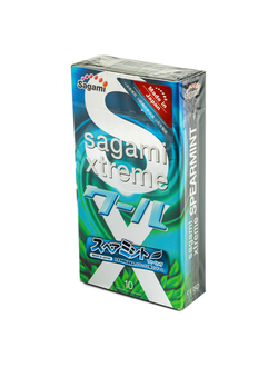 143162 Презервативы Sagami, xtreme, Mint, латекс, 19 см, 5,2 см, 10 шт.