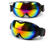 Очки (маска) с двойным цветным стеклом (линзой) X3, для снегохода, сноуборда, лыж, мотокросса