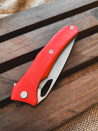 Нож Бизон (Elmax, красный G10)