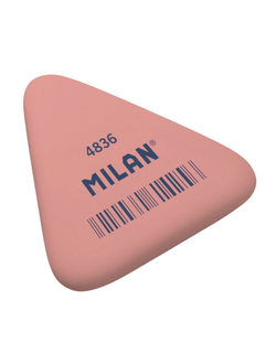 Ластик каучуковый Milan 4836, треугольный, розовый