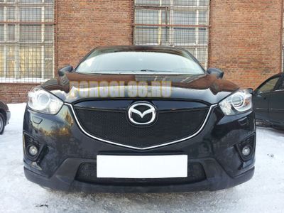 Защита радиатора Mazda CX-5 2012-2014 black верх