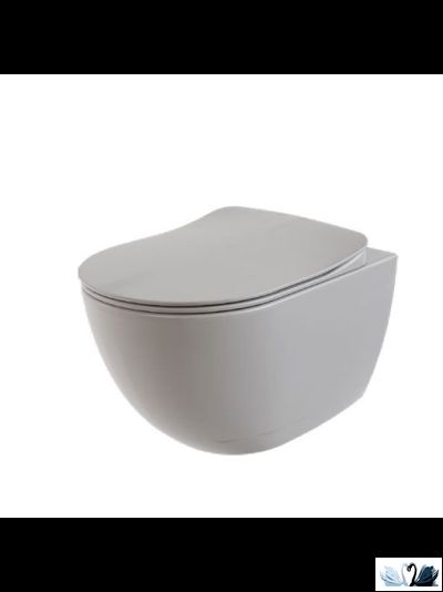 Унитаз CREAVIT FREE Set Cool Grey Mat c инсталляцией - комплект с сиденьем микролифт, клавишей Terra Cool Grey (FE322-11CG00E-0000+GR5003.01+GP9002.06 + KC0903.01.1800E)