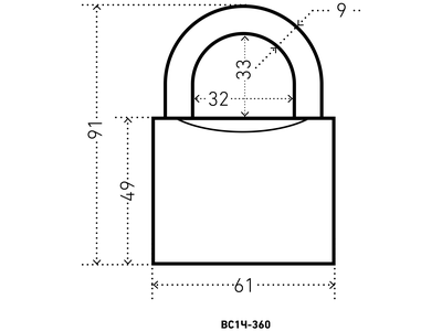 Замок навесной АЛЛЮР ВС1Ч-360 d9мм [8050]