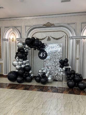 ФОТОЗОНА ИЗ ШАРОВ "Black&Gold"