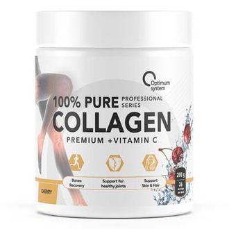 (Optimum System) 100% Pure Collagen Powder - (200 гр) - (вишня)