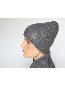 Серая шапка из альпака и шелка Vizio Италия 9015 CL фото