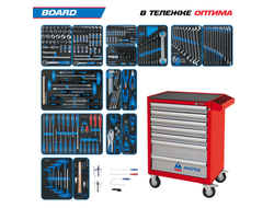 Набор инструментов 325 предметов, "BOARD", в красной тележке KING TONY 934-325AMR