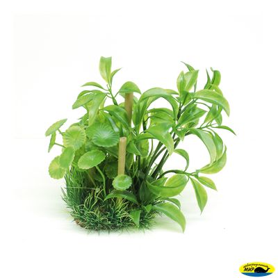 1160502-АRТ Альтернантера бетзикиана с бамбуком 20см. композиция из искусст.раст.