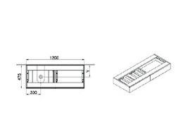 Модуль под раковину с выдвижным ящиком, Vitra Origin, 120 см, левосторонний, черный дуб, 65679