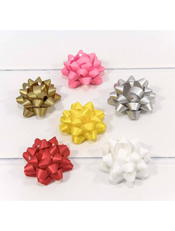 Бант-звезда на липучке на подарок "Матовый" (микс), 6,3 см