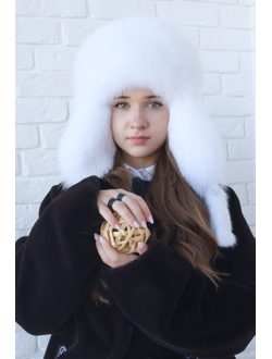 Ушанка "Полярная звезда" цвет белый + белый (копия)