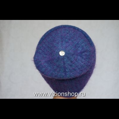 Голубая женская шапка с отворотом Vizio Италия 6547 CYR