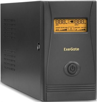 Источник бесперебойного питания Exegate Power Smart ULB-650.LCD.AVR.EUR0 EP285568RUS 650VA/360W, LCD, AVR, 2 евророзетки, black