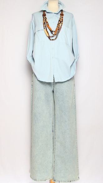 Джинсы "ТРУБЫ РЕЗИНКА" 21037 св.голубые р.31,33,34