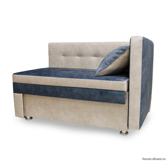 Кушетка Лилия, Синяя/Слоновая кость Правая