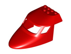 Aircraft Fuselage Forward Top Curved 6 x 10 x 4 with 3 Window Panes, Red (87613 / 4565420 / 4652509 / 6342527)