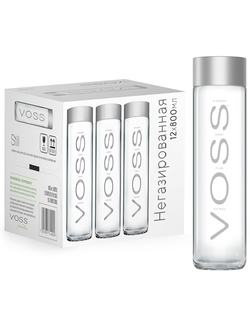 Вода Воcc  (Voss) минеральная негазированная 0.8л (12) стекло