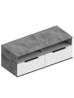 Тумба ТВ "Моника" 1200х500х450 белый/айрон рок