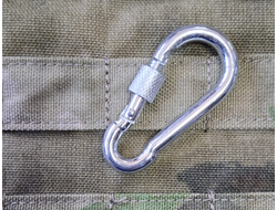 КАРАБИН ТАКТИЧЕСКИЙ СПАСАТЕЛЬНЫЙ С ФИКСАТОРОМ 6 СМ