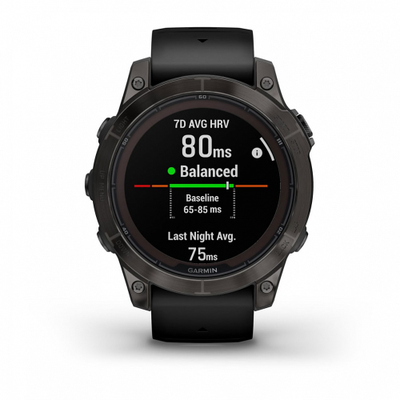 Умные часы Garmin Fenix 7 Pro Sapphire Solar титановый серый DLC с черным ремешком