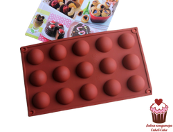 Форма для муссовых десертов Полусфера 3,8см, 15 ячеек, силикон