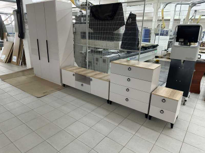 Ника Комод 4Я, ПВШ 800*916*410 (мдф бежевый мат-05 / лдсп кашемир + дуб делано)