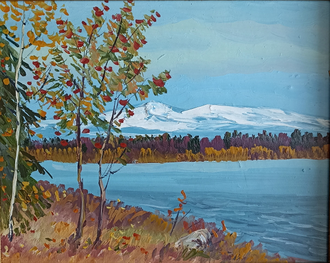 "Осень. Лесное озеро" картон масло Тимофеев В.В. 1990-е годы