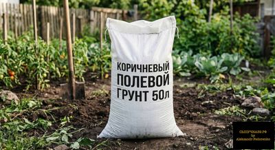 коричневый полевой грунт в мешках