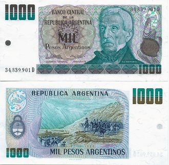 Аргентина 1000 песо аргентино 1984 г.