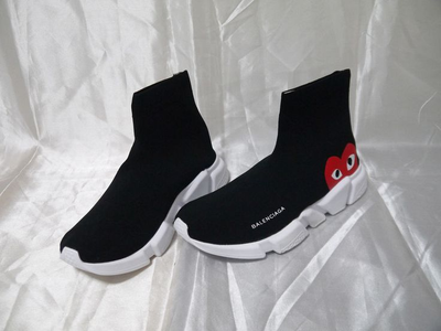 Кроссовки Balenciaga Speed Trainer x Comme des Garçons черные мужские
