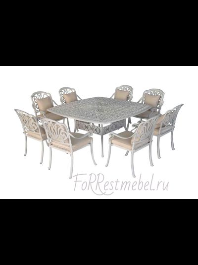 Садовый обеденный комплект Capri 8 из литого алюминия