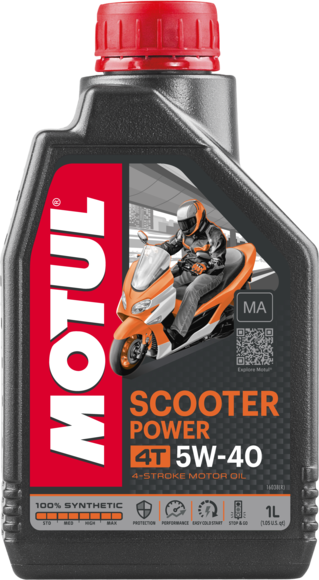 Масло моторное для 4-x тактных двигателей Motul 5W40 SCOOTER POWER 4T MA SN/MA - 1 Л (105958)