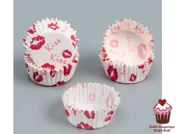 Капсулы бумажные для конфет Kiss d3,5см, 40-50 шт