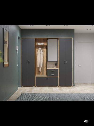 Антре 65.07 Шкаф  Дуб вотан / Диамант серый