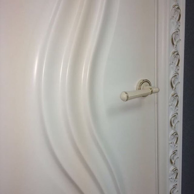 PORTE RICHI (Беларусь). АРБАТ, МОДЕЛЬ ЛЧ12 (Л11), ЭМАЛЬ БЕЛАЯ. ПОЛОТНО ГЛУХОЕ с 3D ФРЕЗЕРОВКОЙ