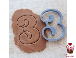 Вырубка для пряника Цифра 3, 9 см