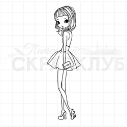 Штамп девушка хипстер