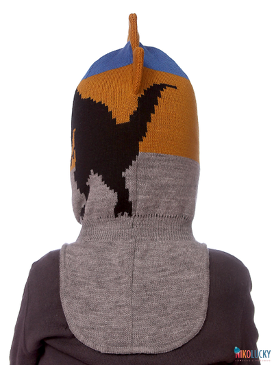 Шапка-шлем 20101-09, темно-серый, ярко-синий, горчица р.52-54