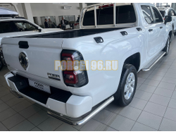 Защита заднего бампера  угловая Папа Тюнинг d60 для Great Wall Poer KingKong 2023-